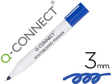 Rotulador pizarra blanca Q-Connect punta redonda tinta azul